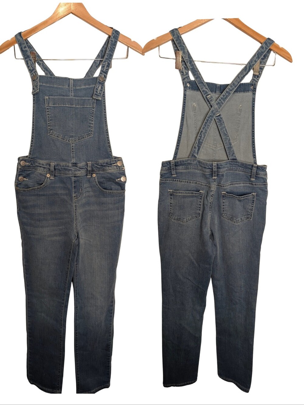 Bibbed Stretchy Jean Overalls - Girl's Size 12